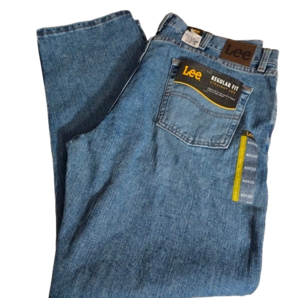 Lee regular fit straight leg jeans vintage stone sz 40x30 nwt